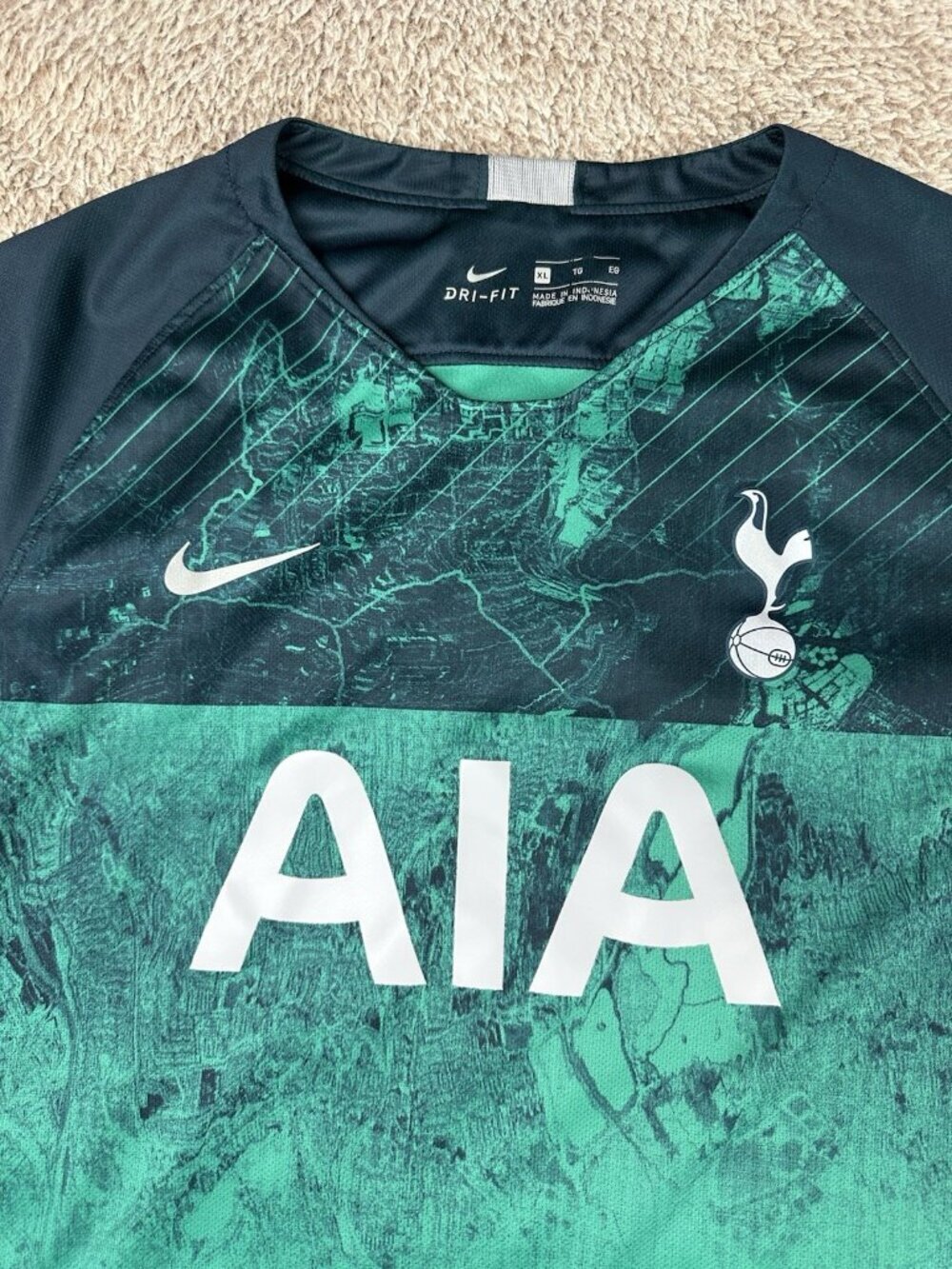 Nike Tottenham 18/19 Third Soccer Jersey Size Youth XL Nike Boys Green - Picture 6 of 11